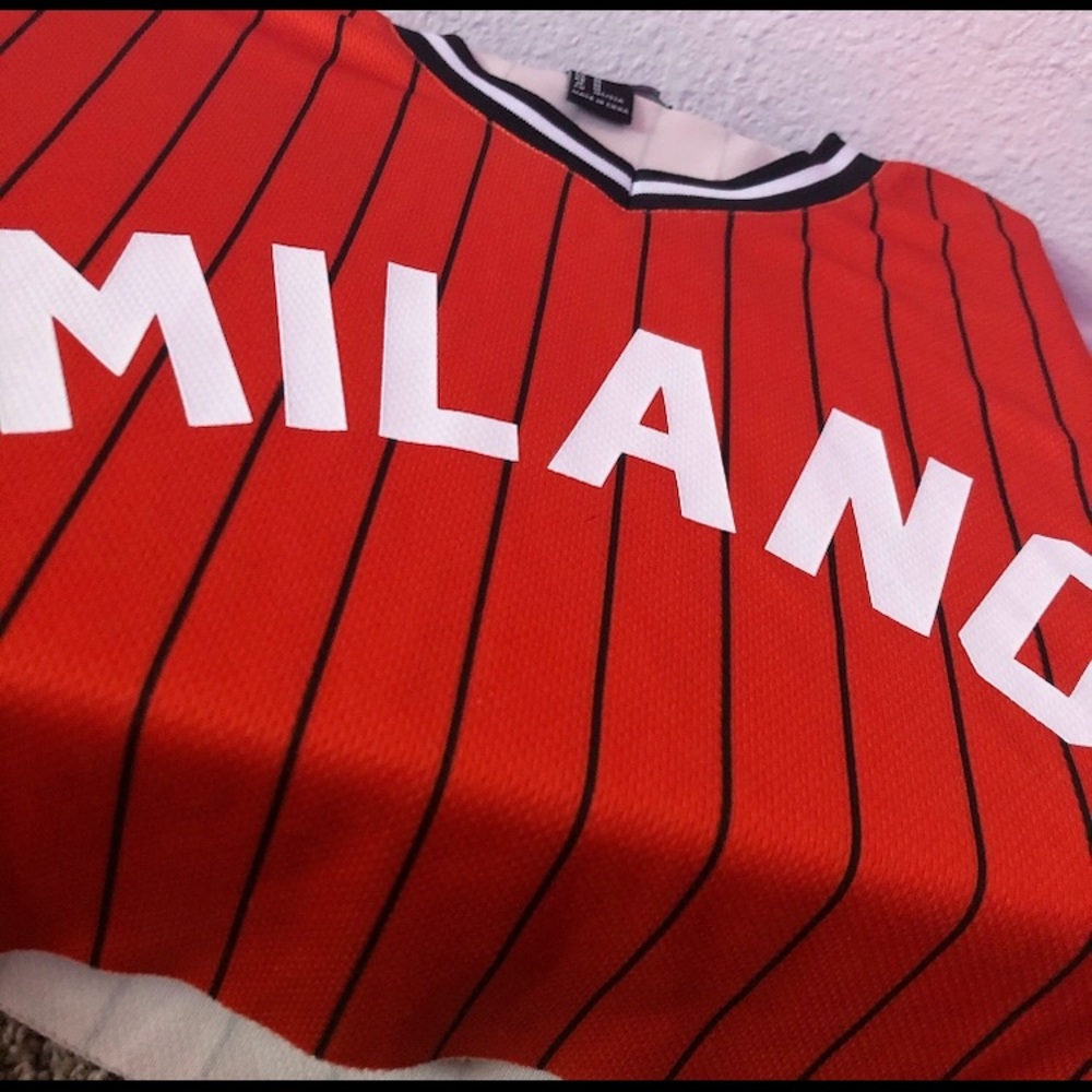MILANO Forever 21 Cropped Baseball Jersey